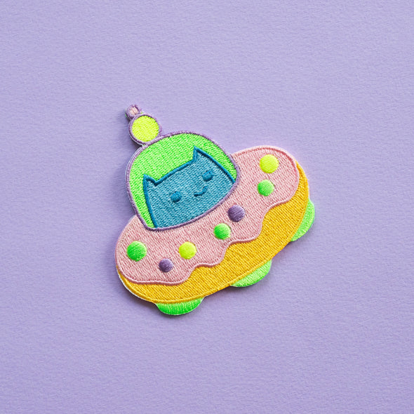 Commander Kitty Donut Spaceship Iron On Patch