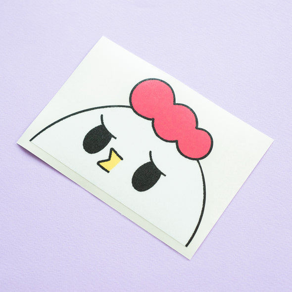 Grumpy Chicken Peeking Sticker