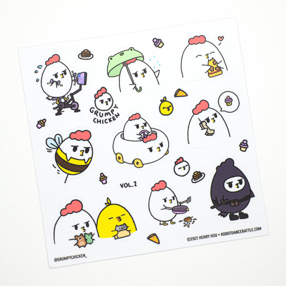 Grumpy Chicken Sticker Sheet Vol.2