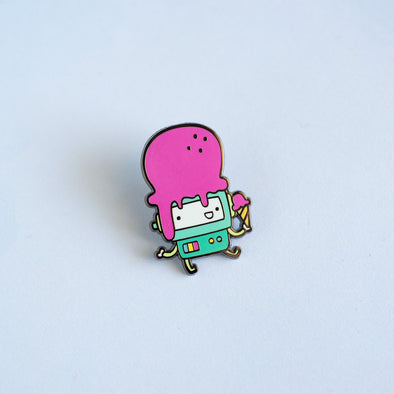 Ice Cream Robot Enamel Pin