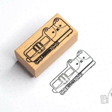 Corgi Train Rubber Stamp