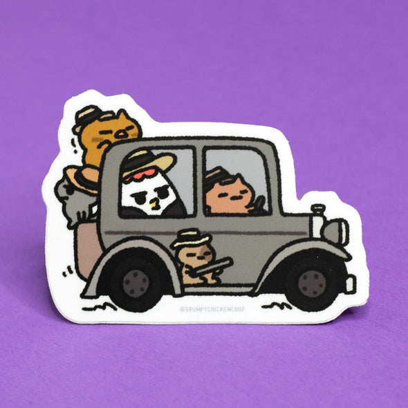 Cat Gang Mob Boss Grumpy Chicken Sticker