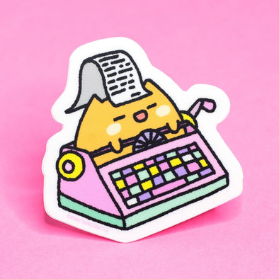 Typewriter Cat Sticker