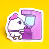 Grumpy Chicken Arcade Sticker