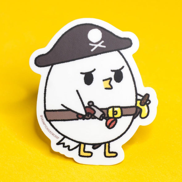 Pirate Grumpy Chicken Sticker