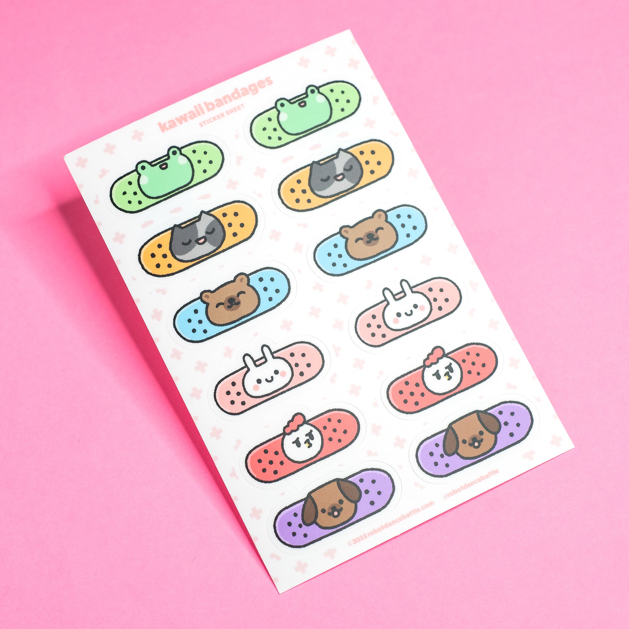 Pink Bandage Sticker Kawaii Bandages Sticker Sheet – Robot Dance Battle