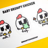 Baby Grumpy Chicken Sticker Sheet
