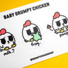Baby Grumpy Chicken Sticker Sheet