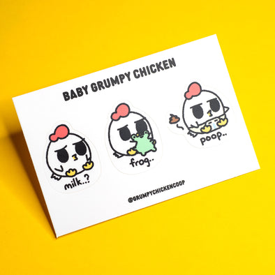 Baby Grumpy Chicken Sticker Sheet