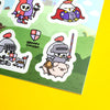 Grumpy Chicken Medieval Times Sticker Sheet