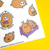 Grumpy Chicken Couch Potato Mode Sticker Sheet