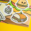 Grumpy Chicken Sandwich Sticker Sheet