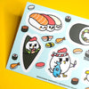Grumpy Chicken Sushi Sticker Sheet