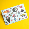 Grumpy Chicken Sushi Sticker Sheet