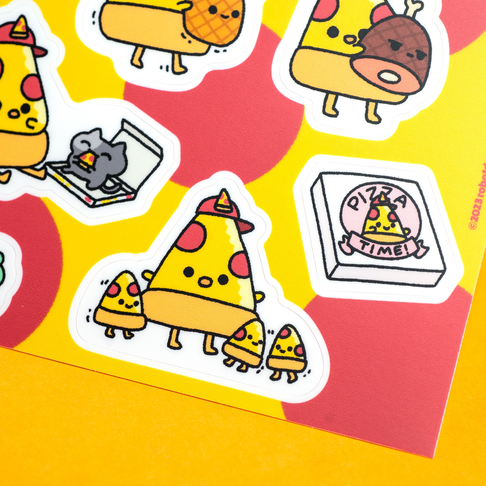 Pizza The Pizza Sticker Sheet Robot Dance Battle pizza-the-pizza-sticker-sheet-robot-dance-battle