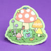 Froggy Reading In Mushrooms Sticker