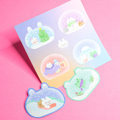 Holiday Snowglobe Sticker Set