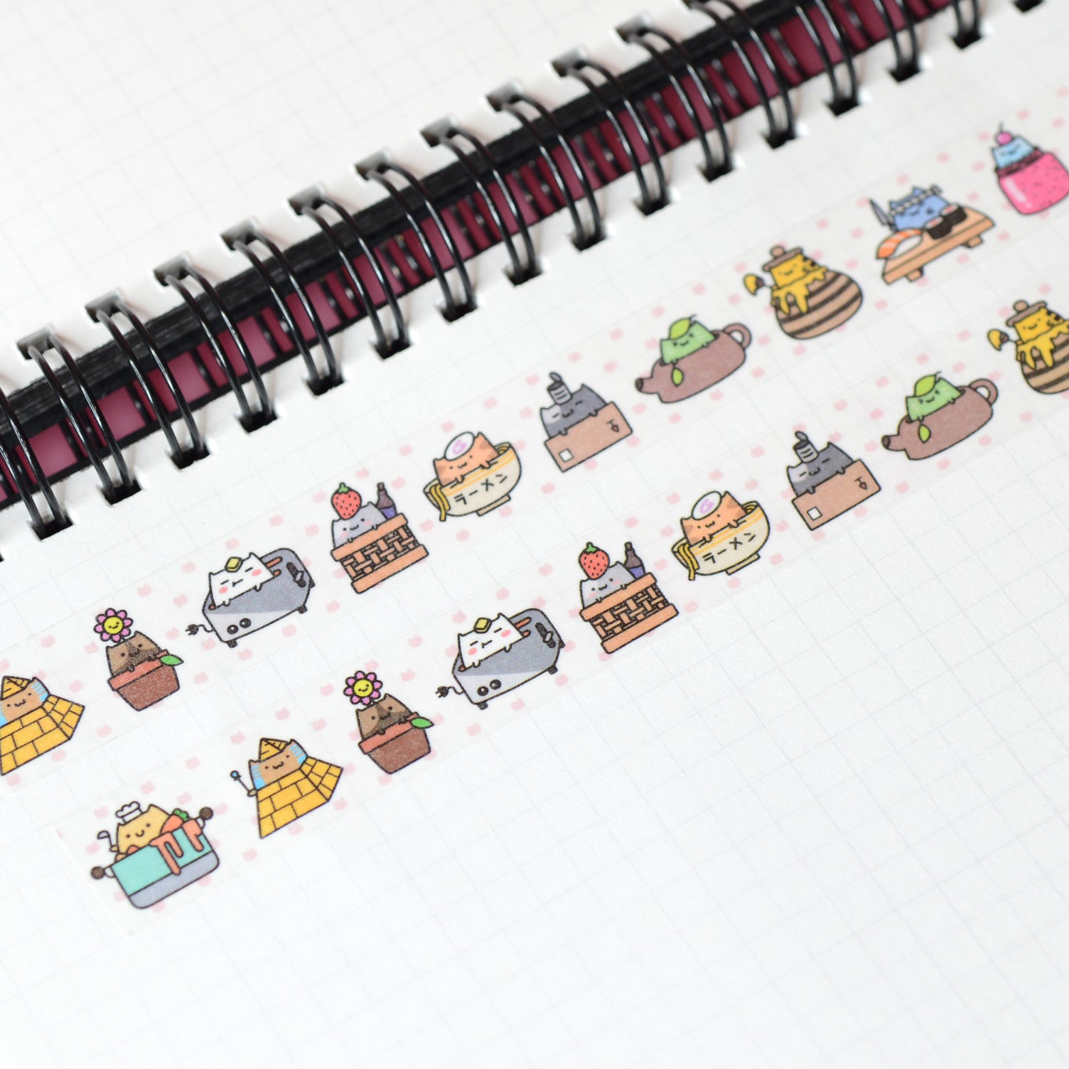 Cat Washi Tape, Emoji Kitty Washi Tape, Cartoon Kitten Washi Tape, Full  Roll - CWWTS-13