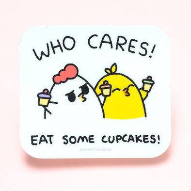 Grumpy Chicken Cupcake Sticker